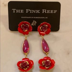 COPY - NWOT Pink Reef red/pink dangle earrings